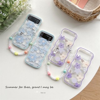 เคสโทรศัพท์มือถือ TPU แบบใส ลายดอกไม้ ภาพวาดสีน้ํามัน สําหรับ Samsung Galaxy Z Flip 5 4 3 5G