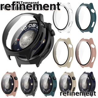 Refinement + ฟิล์ม, ตัวป้องกันหน้าจอ PC เปลือก, อุปกรณ์เสริม ฝาครอบป้องกันนาฬิกานิรภัย สําหรับ Huawei Watch 4