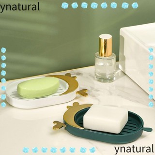 Ynatural กล่องใส่สบู่ สองชั้น กันลื่น สร้างสรรค์ สีขาว สีเขียว ถอดง่าย ที่วางสบู่ ที่ระบายน้ํา ห้องน้ํา