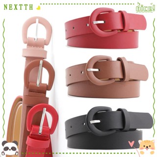 Nextth เข็มขัดหนังแฟชั่น สีแคนดี้ สไตล์วินเทจ ตกแต่งสายรัดเอว