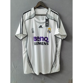 เสื้อกีฬาแขนสั้น ลายทีมฟุตบอล Real Madrid 06-07 ทีมเหย้า RONALDO BEKCHAM ไซซ์ S-2XL