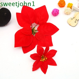 Sweetjohn ดอกไม้ปลอม ประดับกลิตเตอร์ DIY สําหรับตกแต่งบ้าน ต้นคริสต์มาส