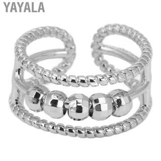 Yayala Anxiety Ring Finger Silver Plating Stylish Free Rotating for Daily Wear