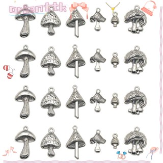 Orienttk จี้รูปเห็ด 6 แบบ สีเงิน สําหรับทําเครื่องประดับ DIY 60 ชิ้น