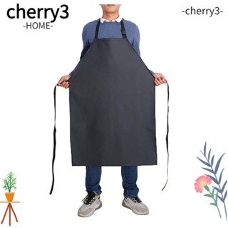 Cherry3 ผ้ากันเปื้อนหนัง แบบหนา ปรับขนาดได้ สีดํา สําหรับเชฟทําอาหาร