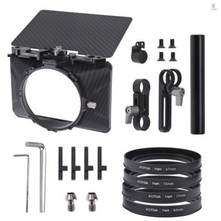 Fotga Mini Matte Box with Top Flag - Lightweight Design for DSLR Mirrorless Cameras - Supports 72mm Lens Adapter Rings