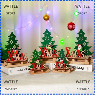 Wattle ตุ๊กตาซานตาคลอส แบบไม้ สําหรับตกแต่งบ้าน ต้นคริสต์มาส DIY