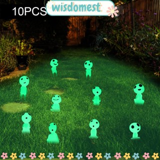 Wisdomest ตุ๊กตาเรซิ่น รูปผีเรืองแสง สําหรับตกแต่งสวน ภูมิทัศน์ ขนาดเล็ก 10 ชิ้น ต่อชุด