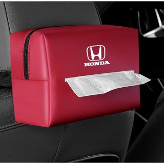 HONDA LOGO tissue bag N-WGN SHUTTLE NBOX BRIO AMAZE Fit City Civic type-r cr-v br-v ODYSSEY freed pilot n7x Accord car seat back hanging drawer box armrest box leather material zipper storage box