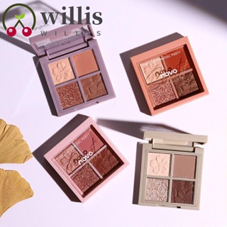 Willis พาเลทอายแชโดว์ ชิมเมอร์ กลิตเตอร์ ธรรมชาติ กันน้ํา แบบพกพา 4 สี