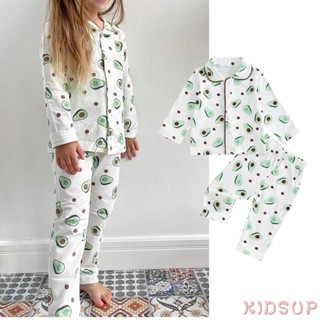 Kidsup1- ชุดนอน เสื้อแขนยาว กางเกงขายาว ลายอะโวคาโด สองชิ้น สําหรับผู้ชาย