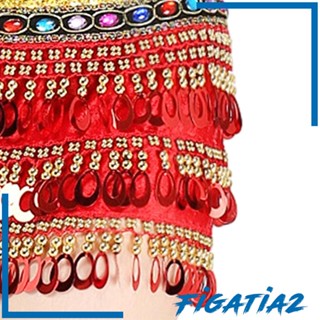 [Figatia2] เข็มขัดผ้าพันคอ ประดับเลื่อม เหมาะกับเต้นรําหน้าท้อง สําหรับผู้หญิง