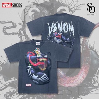 SO.BEST เสื้อยืด Venom Rare Special Cotton ลิขสิทธิ์แท้มาร์เวล / ผ้าสีเทาเฟด สกรีนหน้า-หลัง