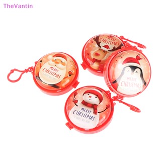 Thevantin กระเป๋าสตางค์ กระเป๋าใส่เหรียญ มีซิป ลายการ์ตูนคริสต์มาสน่ารัก ขนาดเล็ก 1 ชิ้น