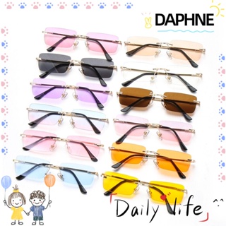 Daphne แว่นตากันแดดแฟชั่นสําหรับ  ทรงสี่เหลี่ยมผืนผ้าป้องกัน Uv400 ไล่โทนสีสไตล์วินเทจ