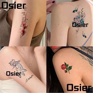 Osier1 สติกเกอร์รอยสัก กันน้ํา ติดทนนาน ลายผีเสื้อ ดอกไม้ สําหรับผู้ชาย และผู้หญิง