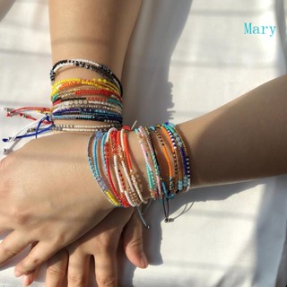 Mary สร้อยข้อมือ ลูกปัดเรซิ่น หลายชั้น หลากสี แฮนด์เมด สําหรับผู้หญิง