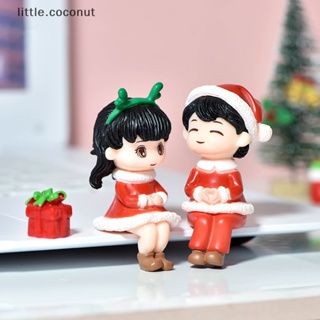 [little.coconut] ฟิกเกอร์คู่รักคริสต์มาส 1 คู่ สําหรับตกแต่งบ้าน แดชบอร์ด รถยนต์