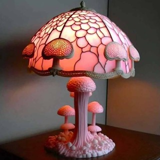  Colored glass plant series mysterious mushroom table lamp, bedside lamp, special gift