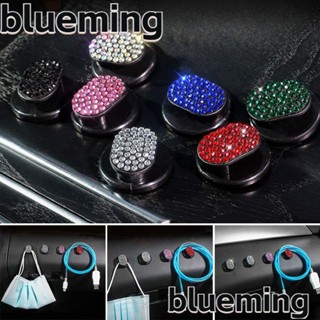 Blueming2 ตะขอแขวนเบาะหลังรถยนต์ ประดับเพชร อเนกประสงค์ ทนทาน 4 ชิ้น