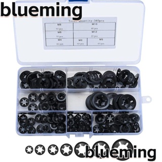 Blueming2 แหวนรองล็อกฟัน M3 M4 M5 M6 M8 M10 M12 7 ขนาด 340 ชิ้น พร้อมกล่องเก็บ 65Mn