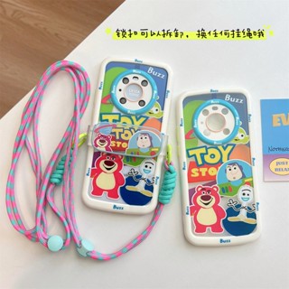 เคสโทรศัพท์มือถือ กันกระแทก ลาย Toy Story Strawberry Bear พร้อมสายสะพายข้าง และคลิปหนีบ สําหรับ Huawei Mate30 Mate40 Mate50 P40 P50 P60 Pro