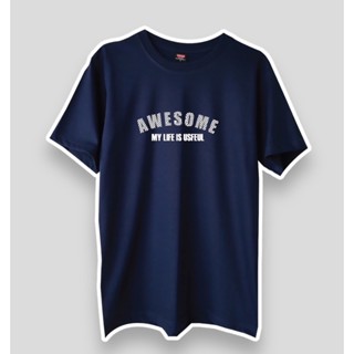 [S-5XL]AWESOME เสื้อยืดคอตตอนแท้ (XL-3XL)อก54ใส่ได้