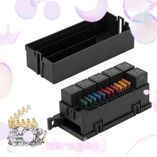 กล่องรีเลย์ฟิวส์ 11 ทาง 12V พร้อมรีเลย์ 5 Pin และฟิวส์ สําหรับรถยนต์ เรือ รถพ่วง