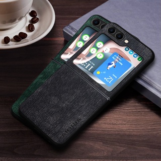 เคสโทรศัพท์หนัง ฝาพับ ลายไม้ สําหรับ samsung galaxy z flip 5 5G Flip5 Flip4 Flip3 galaxy z flip 5