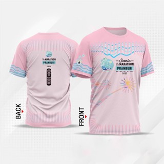 เสื้อยืด ลาย Scenic half marathon Pranburi 2023 สีชมพู