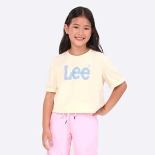 LEE KIDS เสื้อยืดแขนสั้นเด็กผู้หญิง ทรง CROP รุ่น LK SC23GTSSC03 สีเหลือง