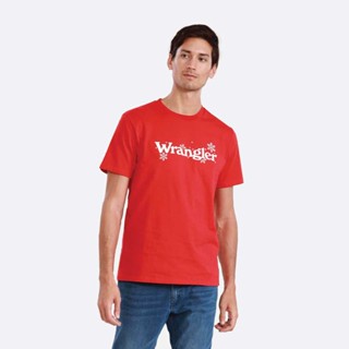 WRANGLER เสื้อยืดแขนสั้นผู้ชาย คอลเลคชั่น Christmas (REGULAR) รุ่น WR W271R240 RED เสื้อยืด เสื้อยืดแขนสั้น เสื้อผ้าผู้ชาย