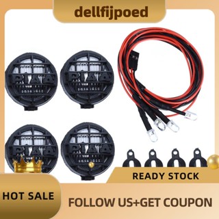 【dellfijpoed】ไฟ Led 4 ดวง สีขาว พร้อมโป๊ะ สําหรับรถไต่หินบังคับ 1/10 Traxxas Hsp