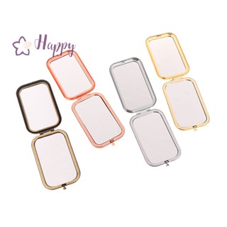 &lt;Happybay&gt; กระจกแต่งหน้าคริสตัล ทรงสี่เหลี่ยมผืนผ้า แบบพกพา พับได้ สีทอง สีเงิน 1 ชิ้น