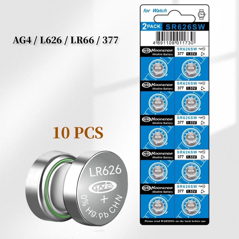 10pcs AG4 LR66 377 LR626 L626F SR626SW 377A 100% Original Battery Button for Watch Electronic Clock 