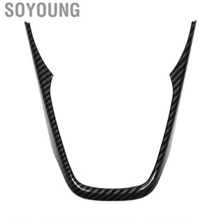 Soyoung Steering Wheel Decor Cover Trim Durable High Strength Scratch Resistant Carbon Fiber Style V Shape Panel for