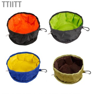 Ttiitt Foldable Water Bowl Dog  Collapsible Travel Portable Widely Used Zipper Design with Hook for Walking