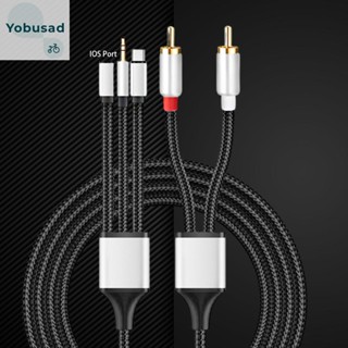 [Yobusad.th] สายเคเบิลแยกเสียง Type-C ตัวผู้ 3.5 มม. เป็น 2RCA 1 2 3 เมตร 3in1 สําหรับไฟ