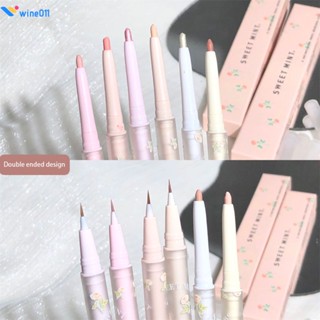 Splendid Flower Season Double-headed Lying Silkworm Pen Brilliant Flower Season Double Head Sleeping Silkworm Pen Pearlescent Matte Brightening Outline Eye Face Down To Two In One wine011