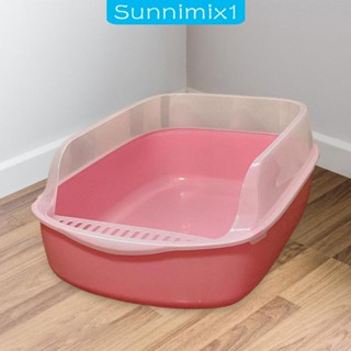 [Sunnimix1] ห้องน้ําแมว ขนาดใหญ่ พร้อมกระบะทราย ด้านข้างสูง สําหรับแมว กระต่าย