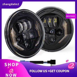 【พร้อมส่ง】ใหม่ ไฟหน้า ทรงกลม 12V 60W LED 7 นิ้ว สําหรับรถมอเตอร์ไซค์ Wrangler Off-Road 1 คู่