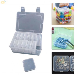 【VARSTR】Storage Box Transparent 14Pcs Clear For Small Beads For Stamps For Stickers