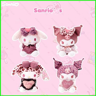 SANRIO ตุ๊กตายัดนุ่น รูปหัวใจ เสือดาว Kuromi Melody ของเล่นสําหรับเด็ก