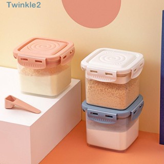 Twinkle กล่องเก็บนมผง PP ปลอด BPA ขนาด 600 มล. แบบพกพา พร้อมช้อนตัก สีโปร่งใส สําหรับเด็ก