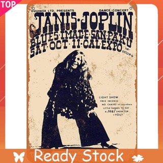 แผ่นโลหะ ทรงสี่เหลี่ยมผืนผ้า สไตล์วินเทจ สําหรับตกแต่งบ้าน นักร้อง Janis Joplin