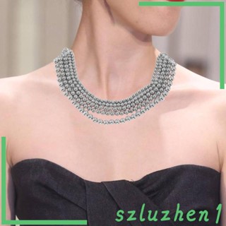 [Szluzhen1] สร้อยคอโชคเกอร์โซ่ ประดับลูกปัด เรซิน หลายชั้น สไตล์เรโทร เครื่องประดับ สําหรับผู้หญิง ของขวัญ งานพรอม