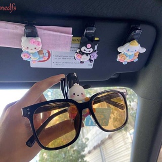 Nedfs Kuromi ที่ใส่แว่นตาในรถยนต์, คลิปที่บังแดด Kuromi Pompompurin Kitty, ที่เก็บ Cinnamoroll ติดตั้งง่าย Cinnamoroll ที่บังแดดอัตโนมัติ คลิปแว่นตาบังแดดรถยนต์