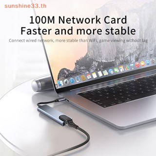 Thsun อะแดปเตอร์ฮับ Usb 8 In 1 Type C 3 1 To 4k Hdmi Hub พร้อมการ์ดรีดเดอร์ Sd Tf Rj45 Pd ชาร์จเร็ว สําหรับ Macbook โน้ตบุ๊ก คอมพิวเตอร์ TH