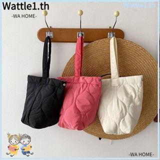 Wttle กระเป๋าถือลําลอง สีพื้น แฟชั่น แบบพกพา