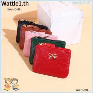 Wttle กระเป๋าเก็บเหรียญ หนัง PU ประดับโบว์ แฟชั่น